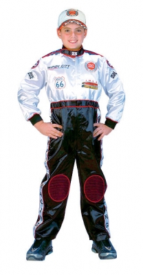 Kostum Pembalap Putih Hitam  large