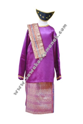 pakaian adat batak ungu  large